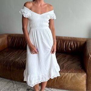 Maurices | White off the shoulder midi dress with ruffles